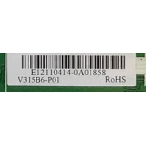 MAIN PARA TV COBY / NUMERO DE PARTE 928-LT32-5610-00R / T.RSC8.10A 11153 / E12110414-0A01858  / E12110414 / PANEL V315B6-P01 / MODELO LEDTV3256